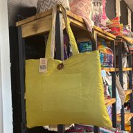 Wendbare Big Bag aus Jute und Baumwolle - Pistazie