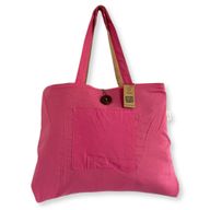 Wendbare große Tasche aus Jute und Baumwolle - Rosa (204C)