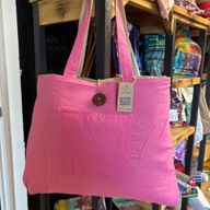 Wendbare große Tasche aus Jute und Baumwolle - Rosa (204C)