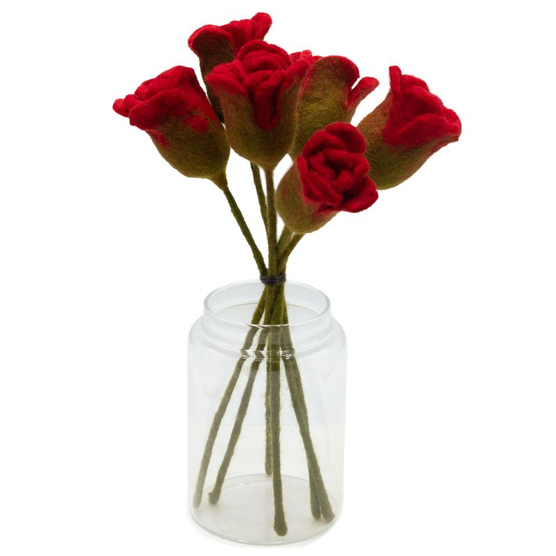 Filzblumen - Rote Rosen