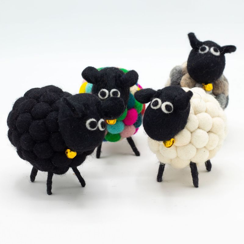 Kleines Filzschaf - Mehrfarbig