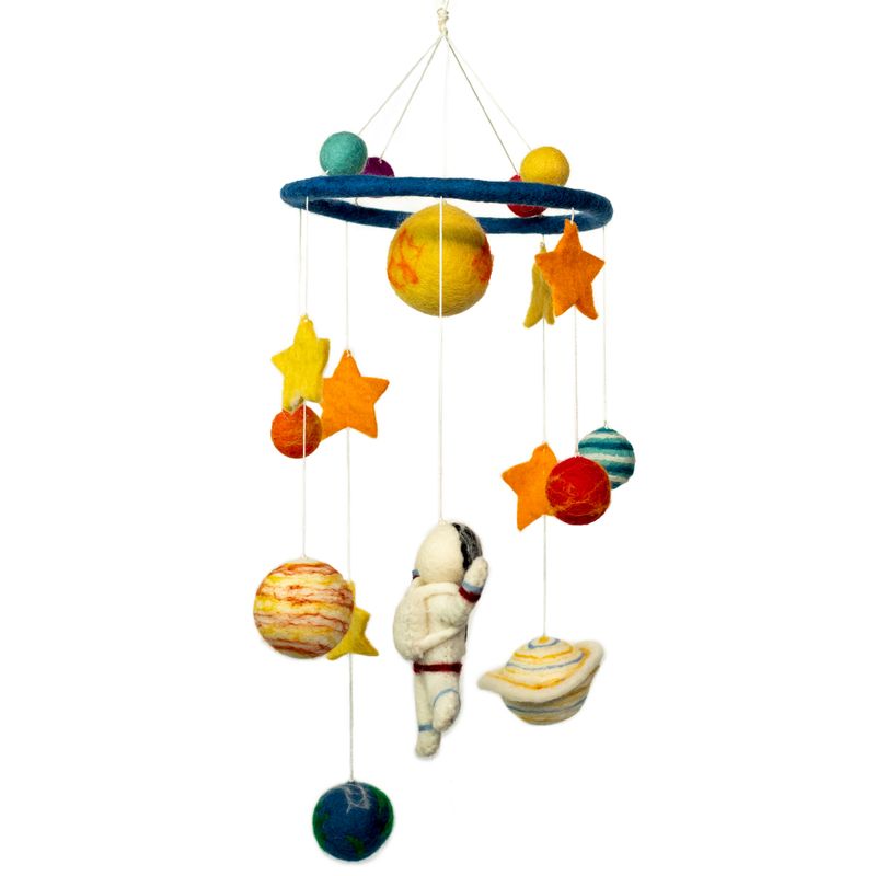 Handgemachtes Filz-Mobile - Starman & Planeten