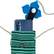 Handytasche Streifen Grün - Blumendekor
