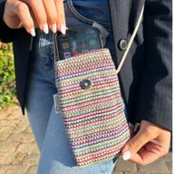 Handytasche Streifen Rosa - Hasen Dekor