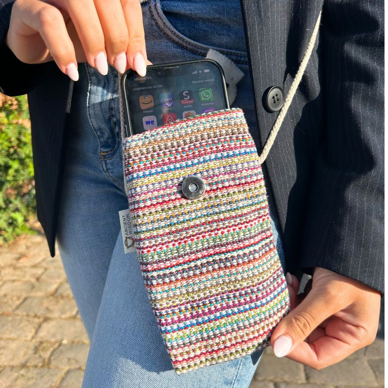 Handytasche Streifen Rosa - Hasen Dekor