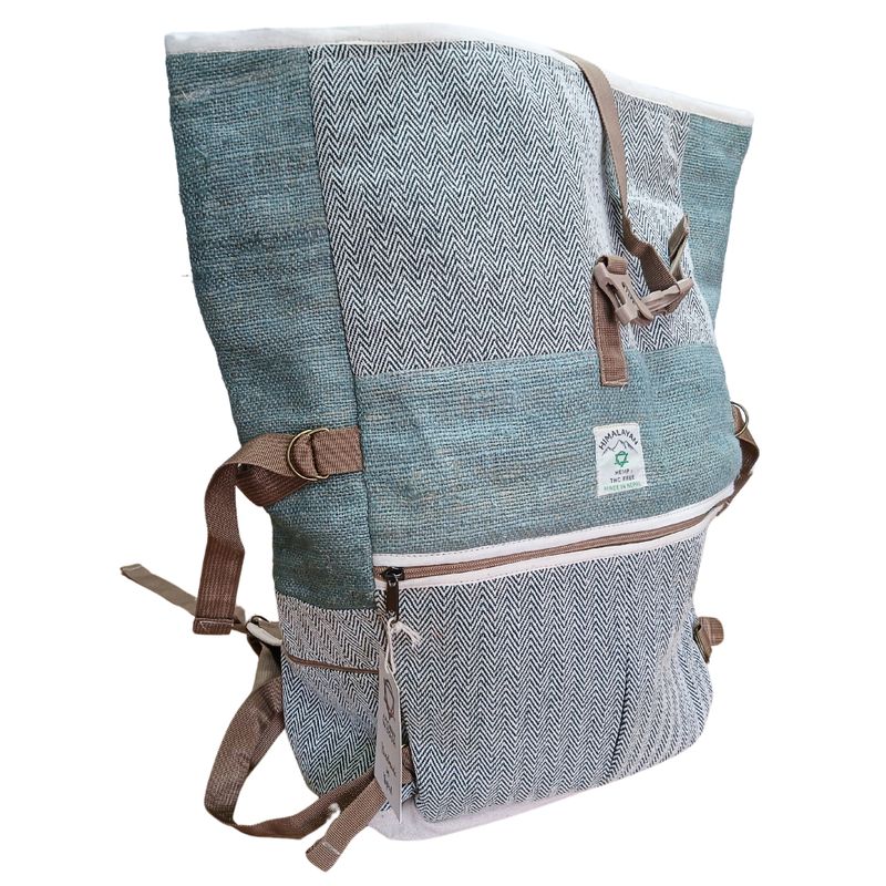 Trekking-Rollrucksack aus Hanf - Salbei