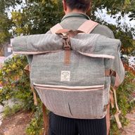 Trekking-Rollrucksack aus Hanf - Salbei