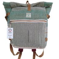 Trekking-Rollrucksack aus Hanf - Salbei