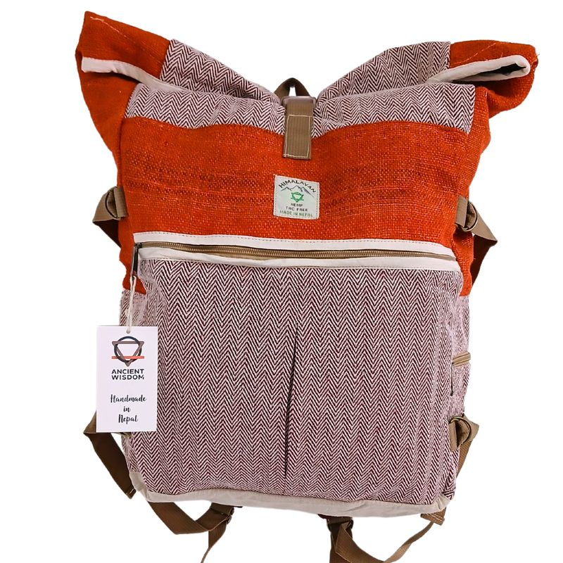 Hanf Trekking-Rollrucksack - Sunset Orange