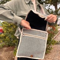 Laptop-Umhängetasche aus Hanf - Curves