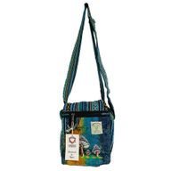 Partytasche mit Pilz-Stickerei aus Hanf – Grüne Pilze