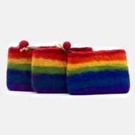Naturfarbener Filz-Reißverschlussbeutel (sortiert) - Regenbogen