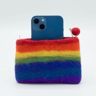 Naturfarbener Filz-Reißverschlussbeutel (sortiert) - Regenbogen