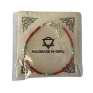 Nepalesisches Armband mit extra feinem Edelstein - Tribal-Perle aus Koralle