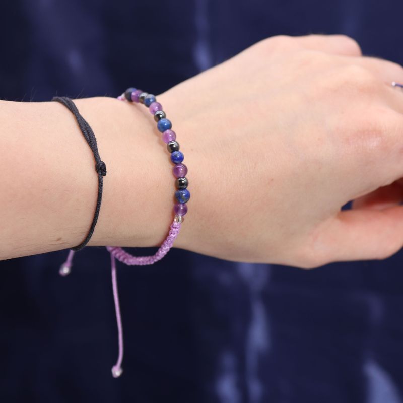 Sternzeichen-Kristallkerze mit Edelsteinarmband - Wassermann