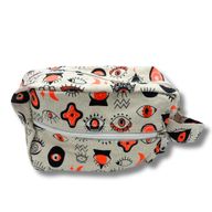 Kleine Multi Eyes Baumwoll-Canvas Boxy Waschtasche