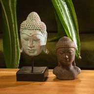Tranquility Buddhakopf - Grau