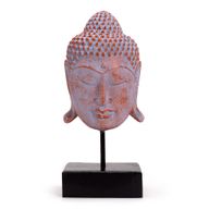 Großer Serenity-Buddha-Kopf auf Ständer - Blaues Kupfer