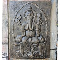 Großer Ganpati Antik-Gold-Relief, 0,7 x 1 m