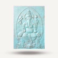 Großer Ganpati Türkis Relief - 0,7x1m