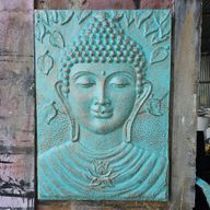 Großer Buddha Türkis Relief - 0,7x1m