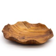 Glatte, runde Obstschale aus Teakholz – 28 x 5,5 cm