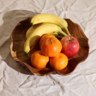 Glatte, runde Obstschale aus Teakholz – 28 x 5,5 cm
