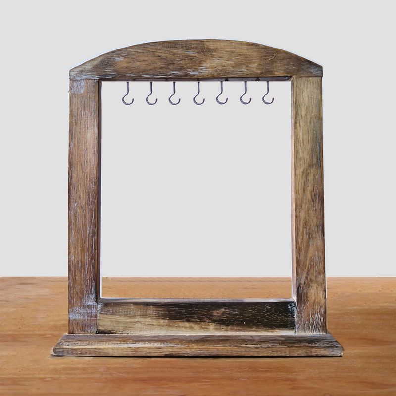 Mittlerer Ständer zum Aufhängen von Dingen - dunkles Holz (40 x 30 cm)