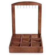 Hängender Ständer und Präsentationstablett - 9 (3x3) Fächer - Dunkles Holz