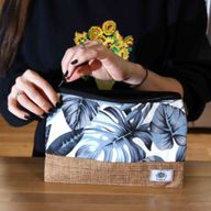Große Luxusbeutel mit Tropenmotiv – (3 x 2 verschiedene Designs) – 26 x 17 cm