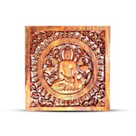 Quadratisches dekoratives Buddha-Panel aus Holz 40x40cm