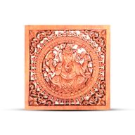 Quadratisches Dekoratives Ganesha -Panel aus Holz, 30 x 30 cm
