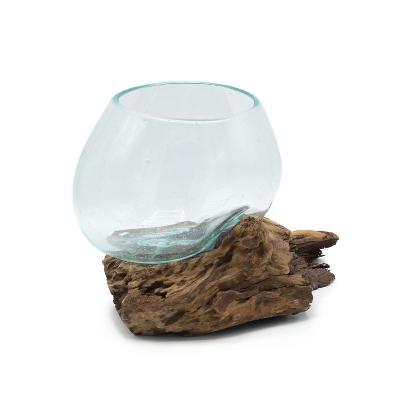 Geschmolzenes Glas auf Holz -  mittelgroßen Schüssel