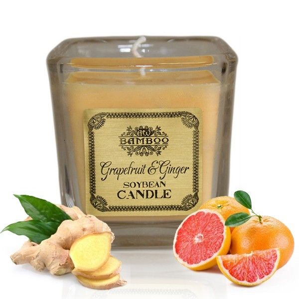 Sojawachskerze in Glas "Grapefruit & Ingwer"