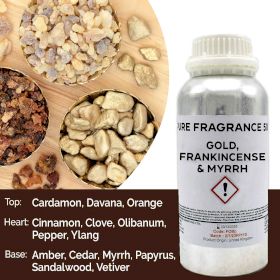 Gold, Weihrauch & Myrrhe reines Duftöl - 500 ml