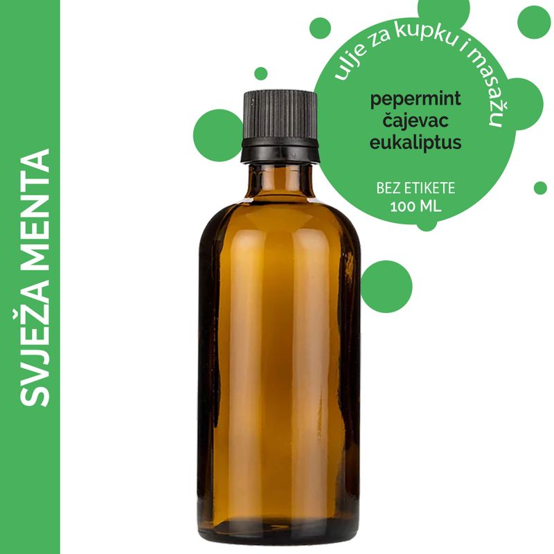 Frisches Pfefferminz-Massageöl – 100 ml – ohne Etikett