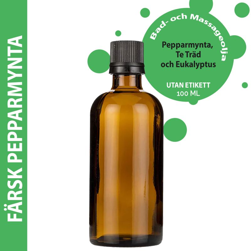 Frisches Pfefferminz-Massageöl – 100 ml – ohne Etikett