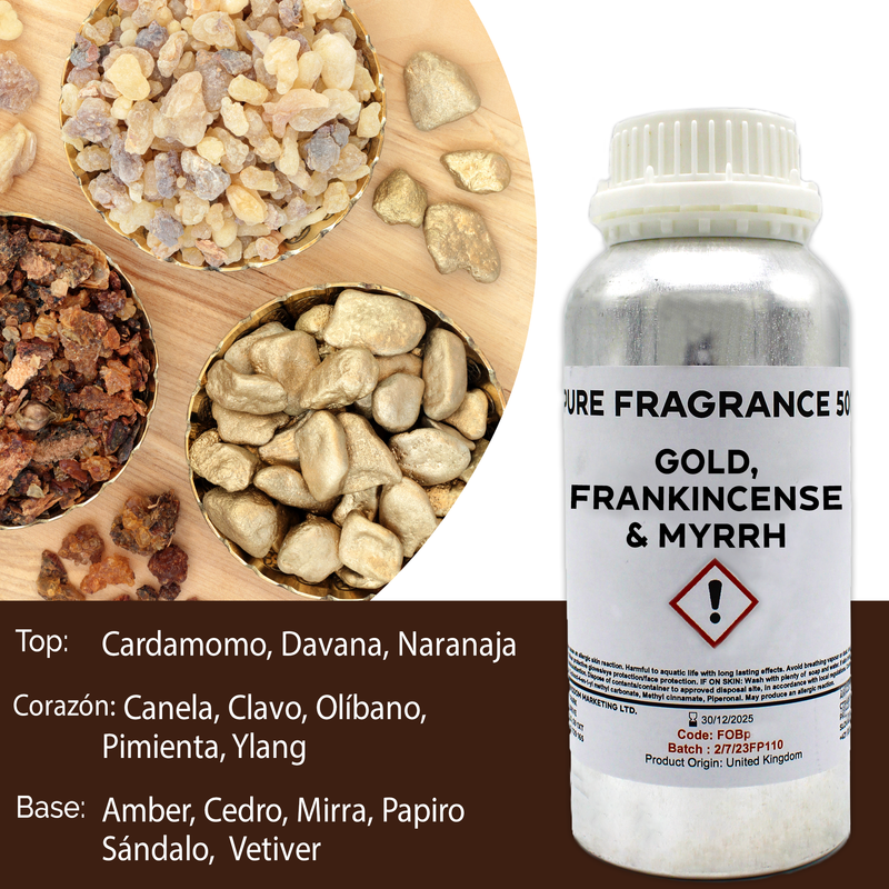 Gold, Weihrauch & Myrrhe reines Duftöl - 500 ml