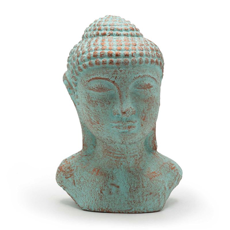 Tranquility Buddha Kopf - Grünes Kupfer