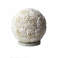 Boho-Muschellampe – Rosenkugel – 20 cm