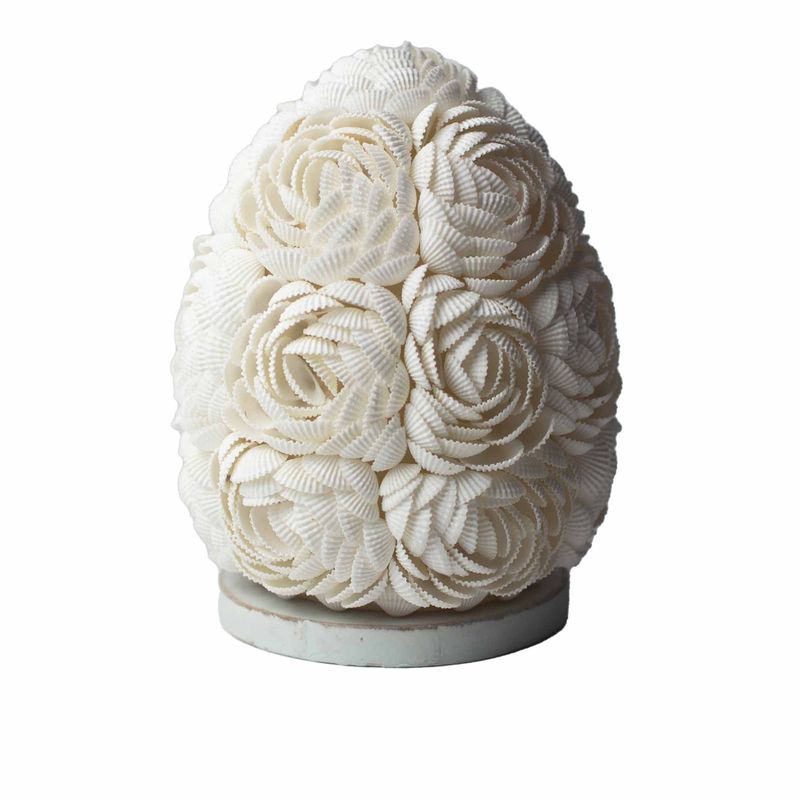Boho-Muschellampe – Rose oval – 15 cm