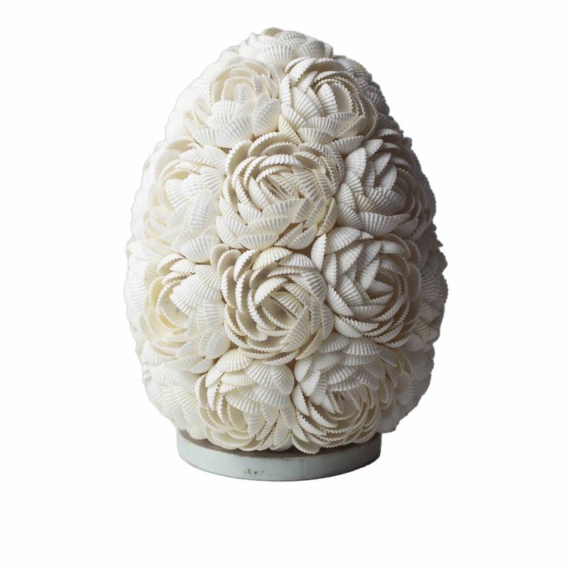 Boho-Muschellampe – Rose oval – 20 cm