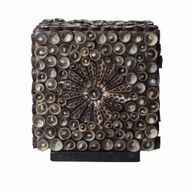 Boho-Muschellampe – Schokoladen-Twist-Quadrat – 15 cm