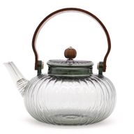 Teekanne aus Glas mit Sieb - Anthrazit, gerippte Perle - 950 ml
