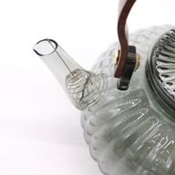 Teekanne aus Glas mit Sieb - Anthrazit, gerippte Perle - 950 ml