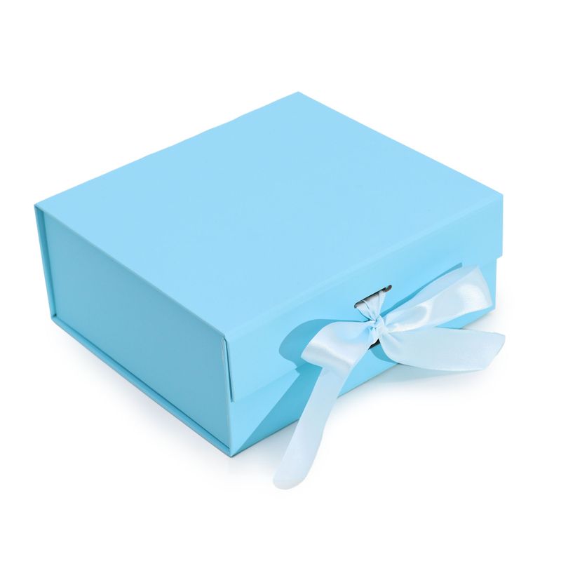Flache Geschenkbox - Mittelgroßes Quadrat (20x18,2x8cm) - Babyblau