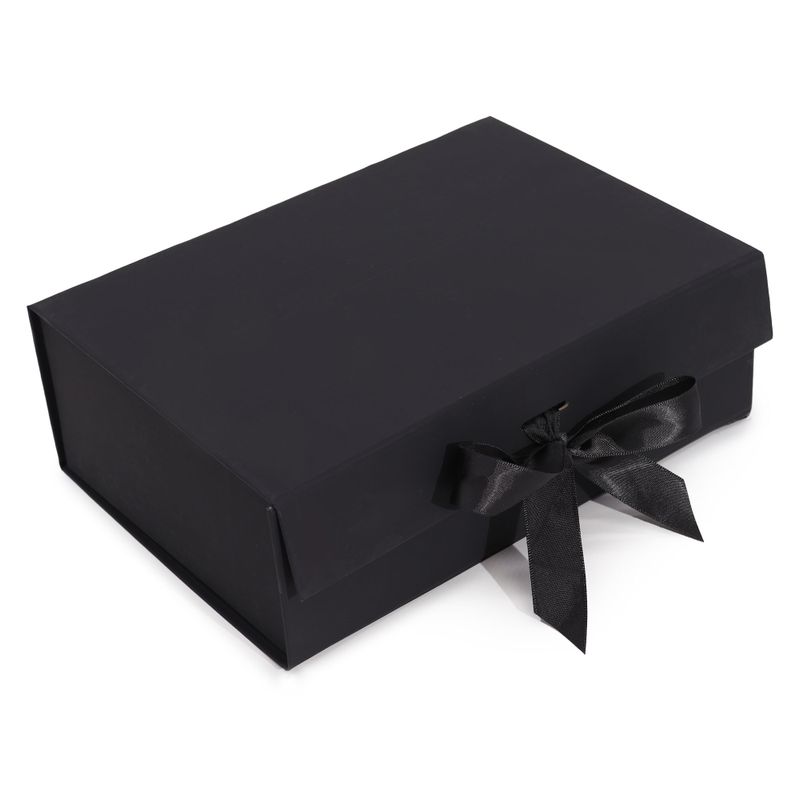 Flache Geschenkbox - Groß (28,2x20,2x9,2cm) - Schwarz