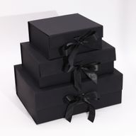 Flache Geschenkbox - Mittelgroßes Quadrat (20x18,2x8cm) - Schwarz