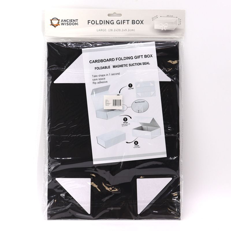 Flache Geschenkbox - Groß (28,2x20,2x9,2cm) - Schwarz