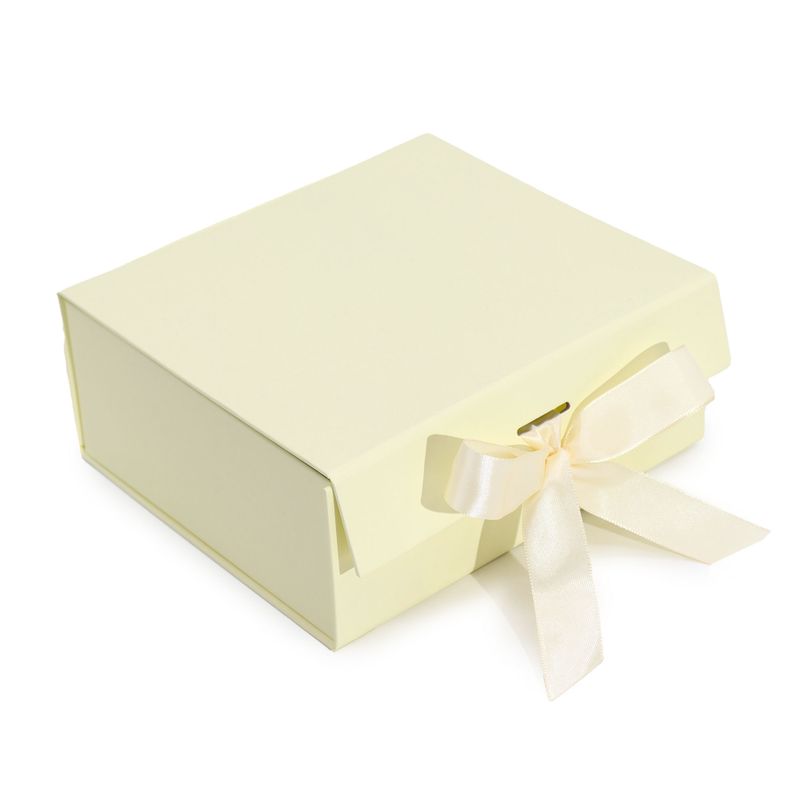 Flache Geschenkbox - Mittelgroßes Quadrat (20x18,2x8cm) - Elfenbein